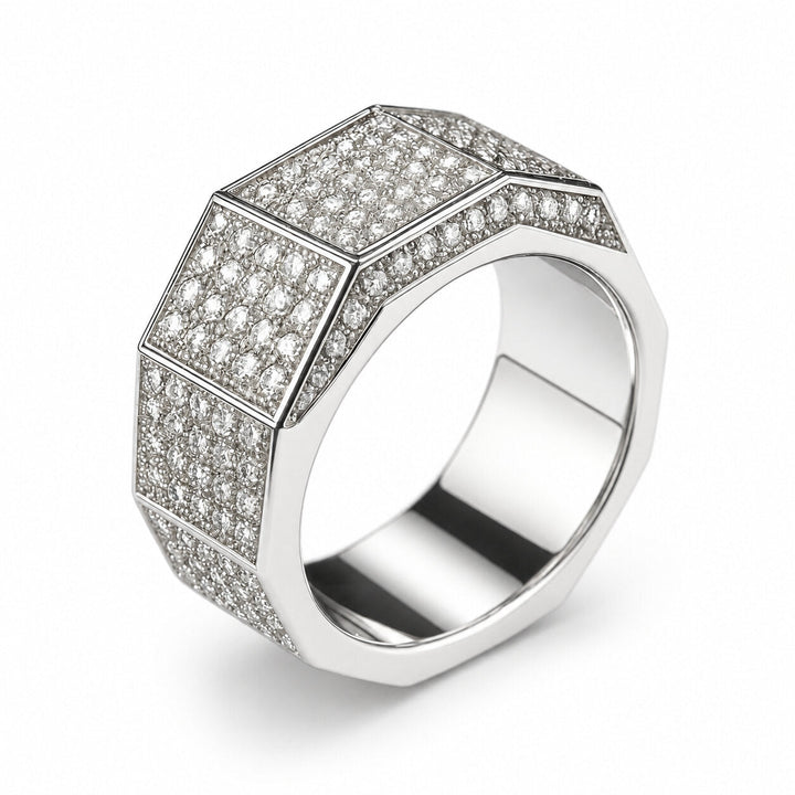 Men’s 2.50 Carat Diamond Signet Ring on a clean background – view 3