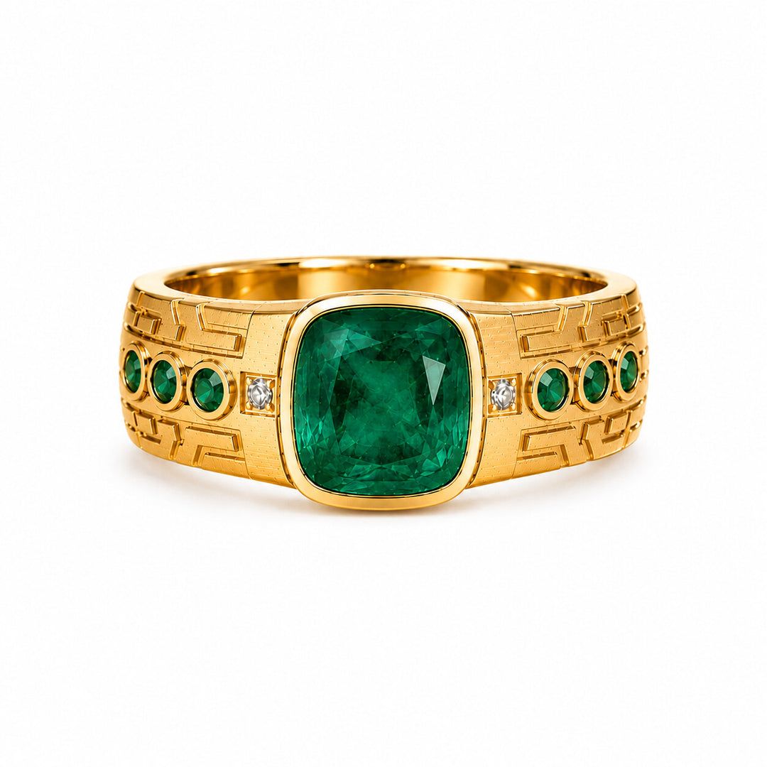 GEO Men's Gemstone and Diamond Ring – white background view 4