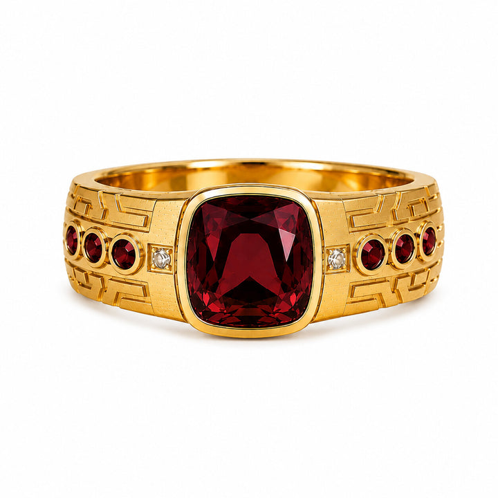 GEO Men's Gemstone and Diamond Ring – white background view 5