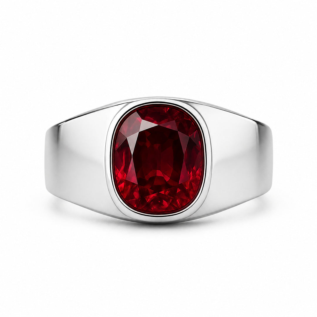 Men's Natural Rubellite Ring 3.50 ct – white background view 1