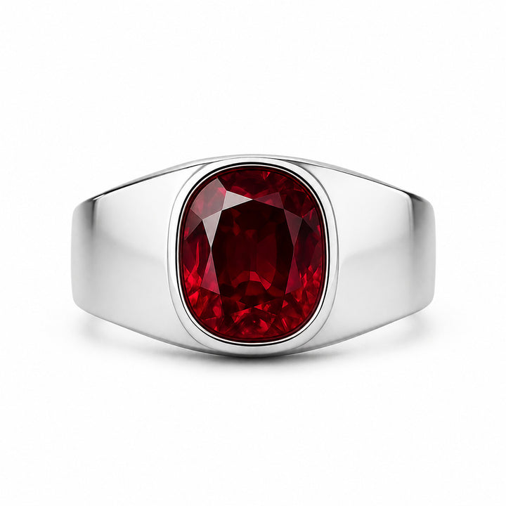 Men's Natural Rubellite Ring 3.50 ct – white background view 1