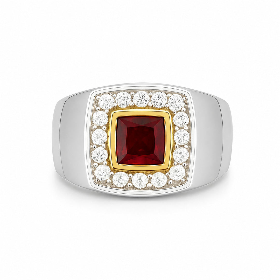 Argos Men's Natural Ruby Ring 2.00 ct with Diamonds – white background view 1