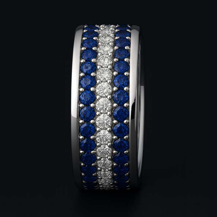 Orion Men's Sapphire and Diamond Eternity Ring 1.83 ct – view 4