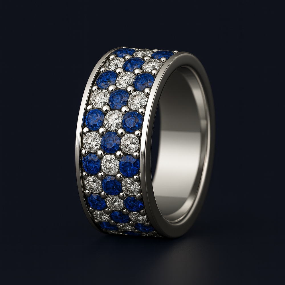 Orion Blue Men's Sapphire and Diamond Ring 1.83 ct – view 2
