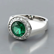 Verdant Virtue Ring: Emerald Craftsmanship for Men