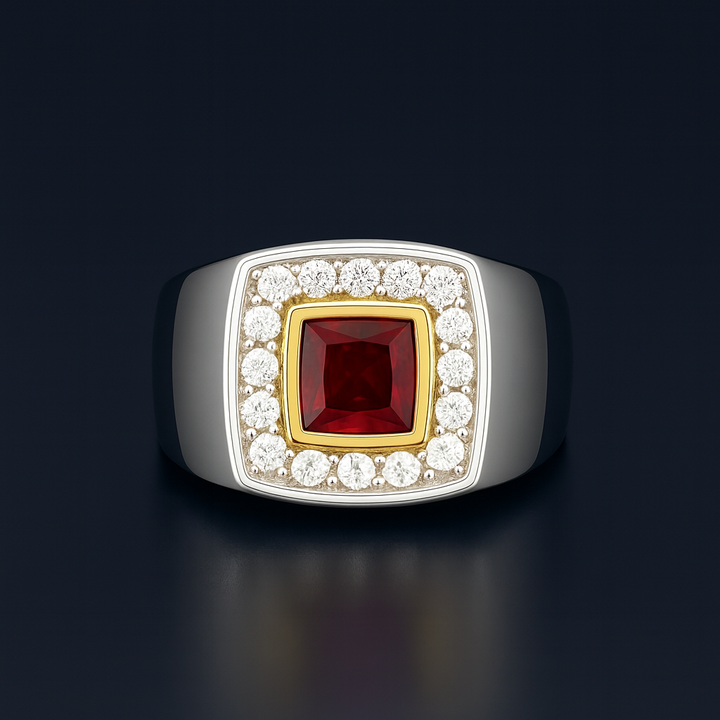 Argos Men's Natural Ruby Ring 2.00 ct with Diamonds – view 2