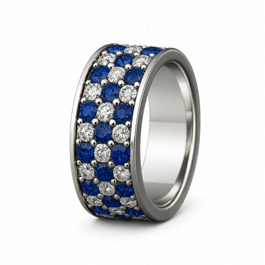 Orion Blue Men's Sapphire and Diamond Ring 1.83 ct – white background view 1