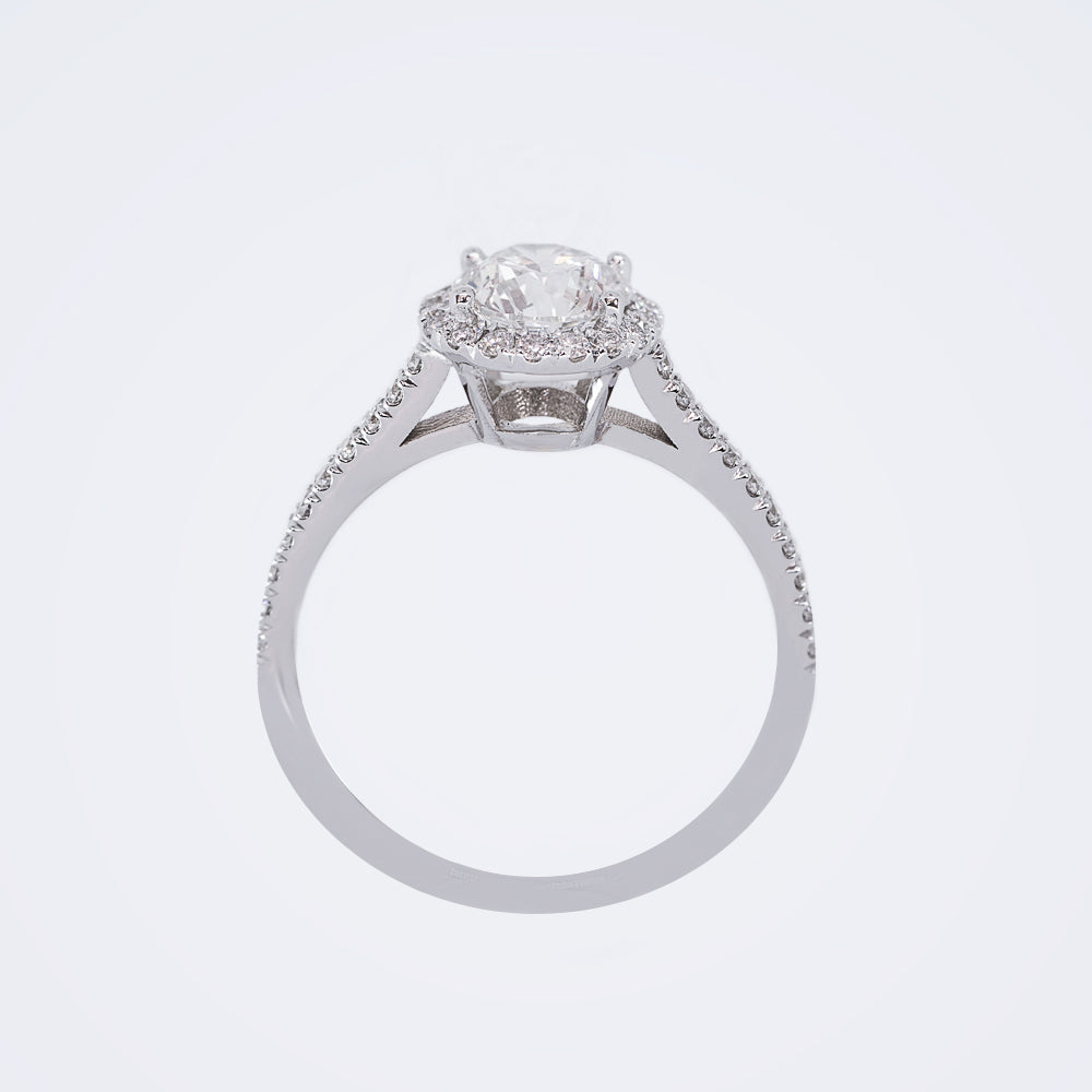 Osher Diamond Halo Ring on a clean background – view 2