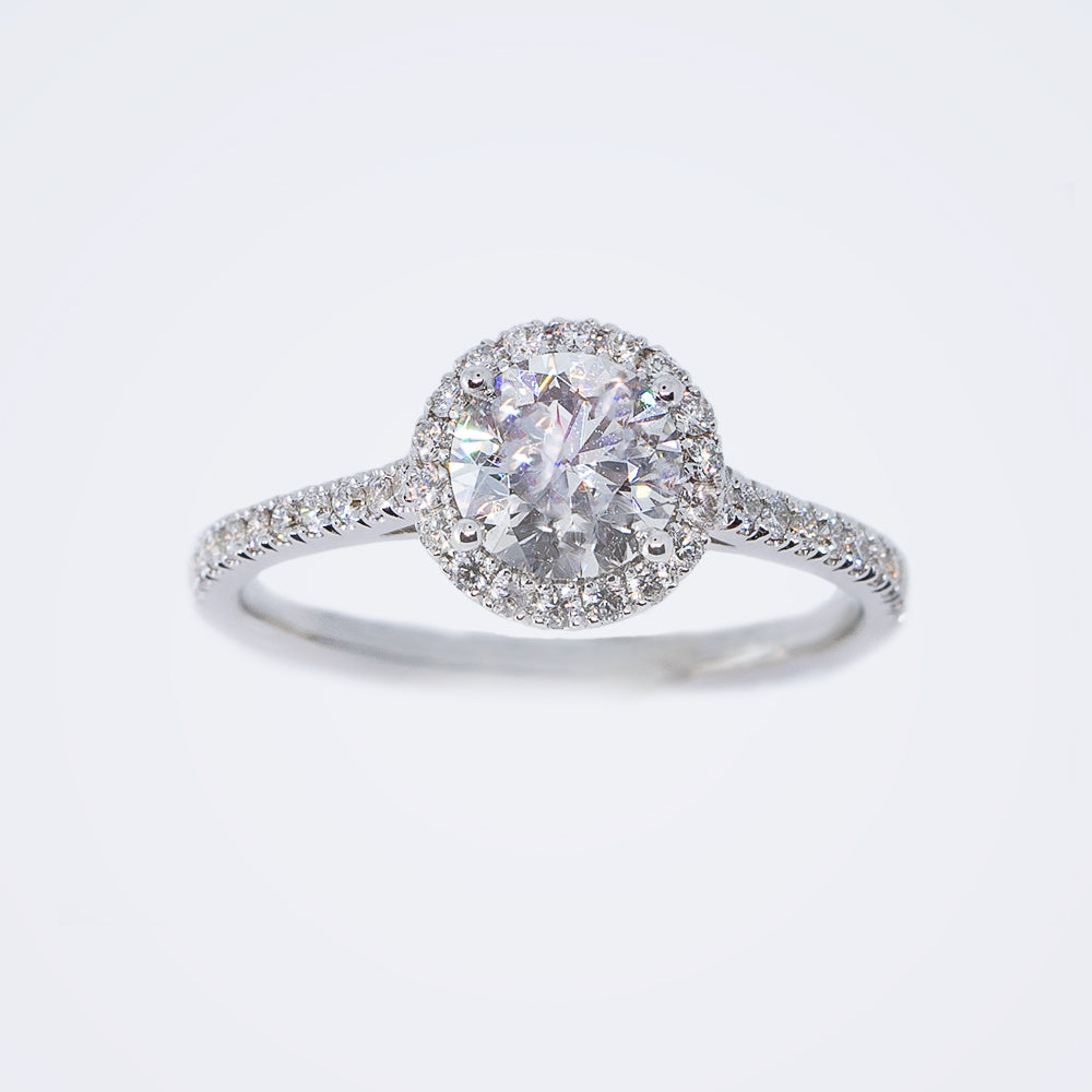Osher Diamond Halo Ring on a clean background – view 3