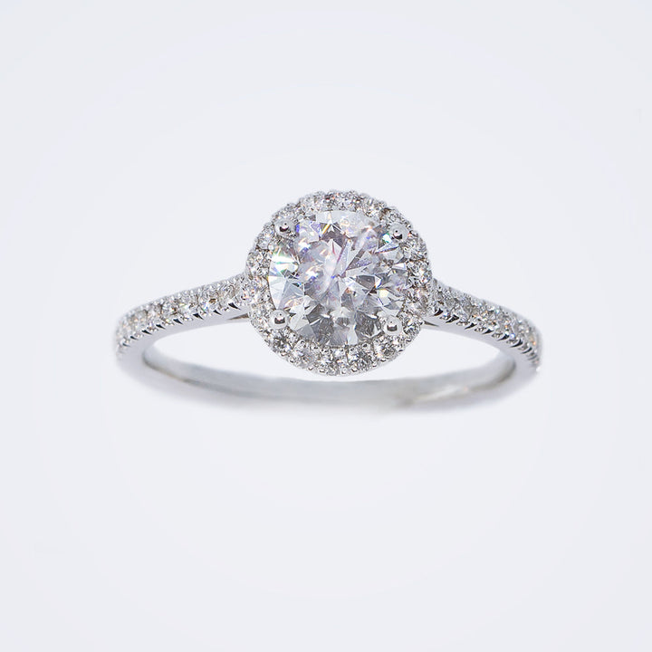 Osher Diamond Halo Ring on a clean background – view 3