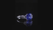 Sol - 3.01 carat natural emerald sapphire ring with 0.51 carat natural diamonds