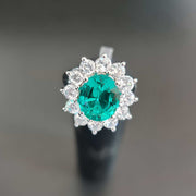 anillo de esmeralda de lujo para mujer