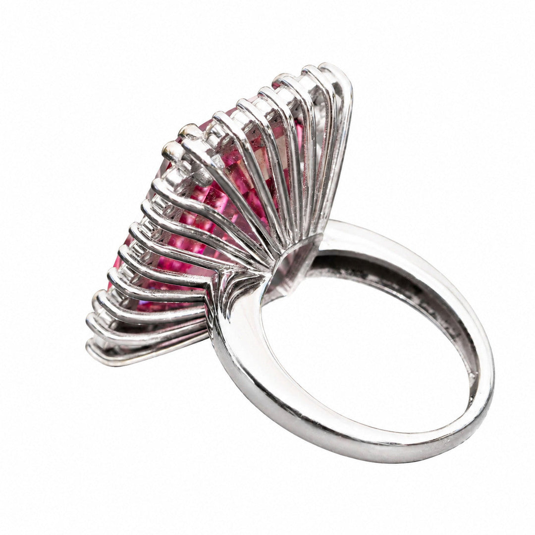 Katriane – 10.28 Carat Natural Purple Amethyst Ring with 1.36 Carats of Natural Diamonds – white background view 1