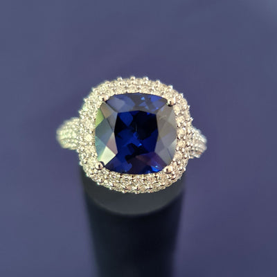 sapphire diamond statement ring for womens gold