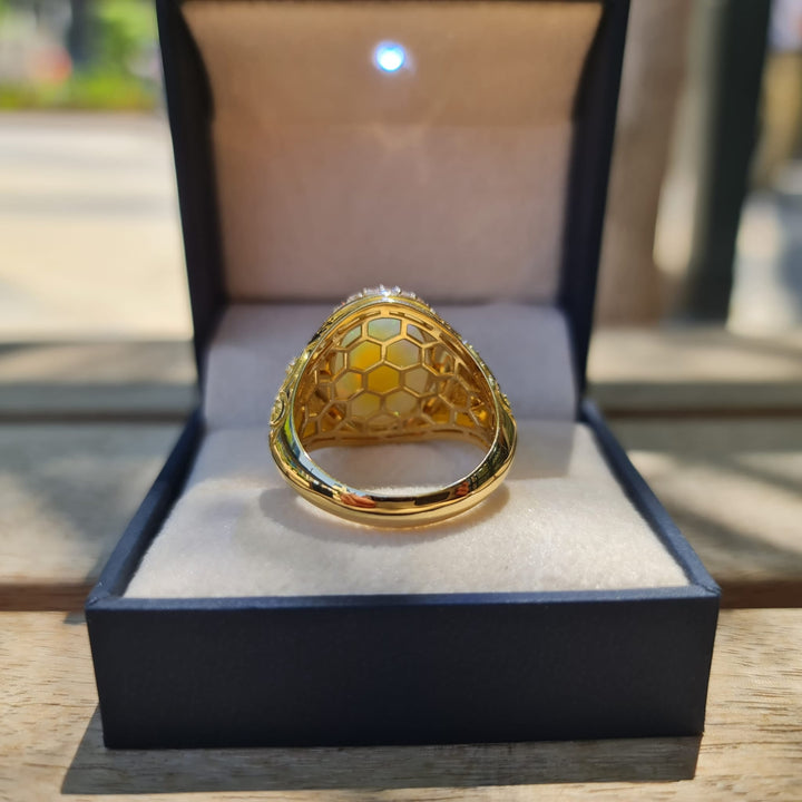 Men's Natural Opal Ring 10.00 ct with Diamonds – view 9