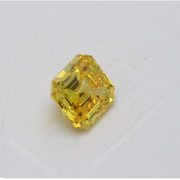 1.43 Asscher Vivid Orangey Yellow Diamond VS2 None GIA- Saffron Diamond