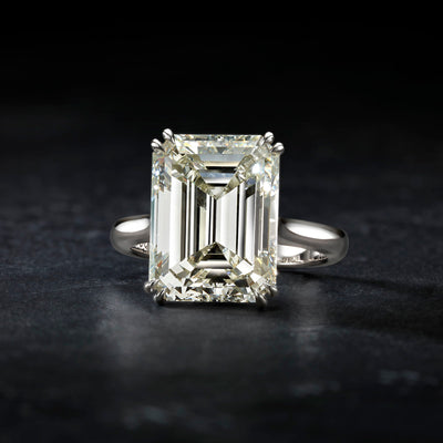 10 carat natural diamond ring emerald cut