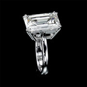 Verano - Anillo de diamante natural de 10.05 quilates talla esmeralda Color L Claridad SI1- Certificado GIA - Única en su clase