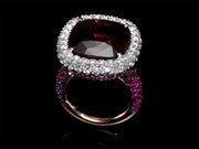 Brie - 12.00 carat Tourmaline ring with 1.90 carat natural diamonds and 4.96 carat natural ruby
