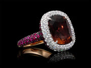 Brie - 12.00 carat Tourmaline ring with 1.90 carat natural diamonds and 4.96 carat natural ruby