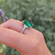 Bliss - 10.08 carat emerald ring with 0.50 carat natural diamonds