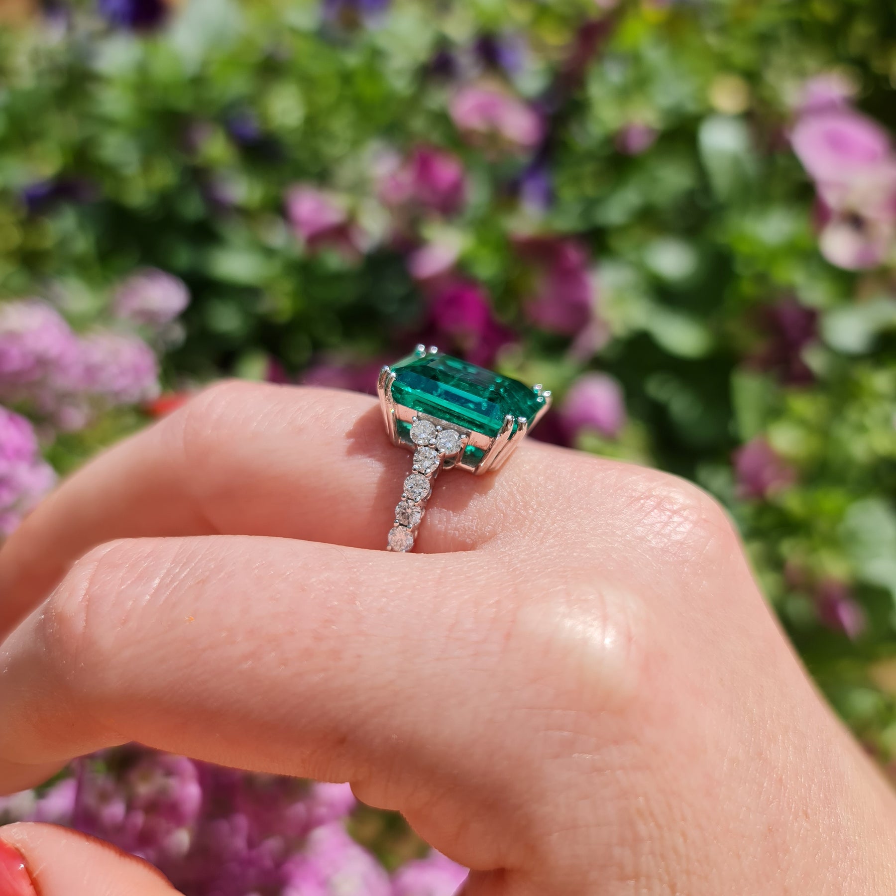 Natural Emerald Shamrock Celtic Knot Engagement Ring Set 14K Yellow Gold Emerald  Ring Irish Engagement Ring with Matching Band - Camellia Jewelry