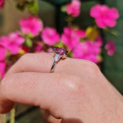 Addison - anillo de topacio rosa natural de 2.60 quilates con diamantes naturales de 0.51 quilates