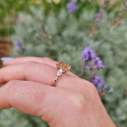 Layla - anillo de morganita natural de 2.80 quilates con diamantes naturales de 0.52 quilates