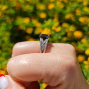 Emma - Bague en diamant noir naturel de 3.34 carats avec diamants blancs naturels de 1.05 carat