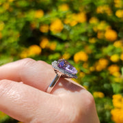 Ava - 8.76 carat natural amethyst ring with 0.56 carat natural diamonds