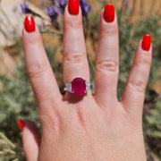 Gianna - 6.02 carat natural ruby Ring with 0.92 carat Diamond