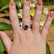 Brynlee -  1.53 carat round sapphire ring with 0.50carat natural diamonds