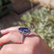 Asteria - 25.00 carat sapphire ring with 1.10 carat natural diamonds