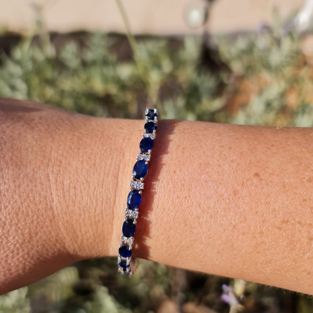 sapphire diamond tennis bracelet