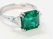 3.00 carat green emerald diamond ring for women