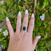 large natural emerald diamond ring