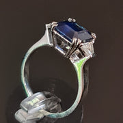 Rana- Anillo de zafiro natural de 2.60 quilates con diamantes naturales de 0.46 quilates
