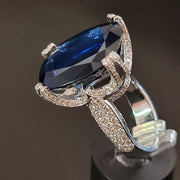 Diona - GRS certificate - One of a Kind - 22.22 carat natural sapphire ring with 2.13 carat natural diamonds