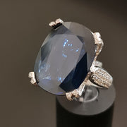 Diona - GRS certificate - One of a Kind - 22.22 carat natural sapphire ring with 2.13 carat natural diamonds