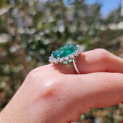 green emerald ring gold diamond 18K 