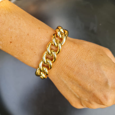 14K gold link chain bracelet