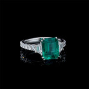anillo de esmeralda verde natural para mujer