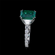anillo de esmeralda natural con diamantes