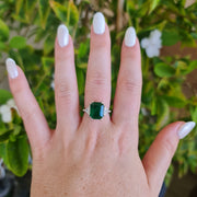 Aiko - Anillo de esmeralda verde natural de 3.68 quilates con diamante natural de 0.53 quilates
