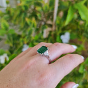 Aiko - Anillo de esmeralda verde natural de 3.68 quilates con diamante natural de 0.53 quilates