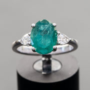 Aria - 2.81 carat natural emerald ring with 0.50 carat natural diamonds
