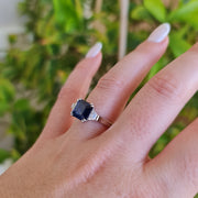2.60 carat blue sapphire engagement ring