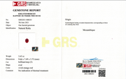 Rubis naturel rouge orangé vif de 3.43 carats - Certificat GRS