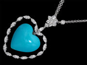 turquoise pendant with diamond for women