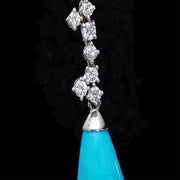 drop turquoise earrings with diamond